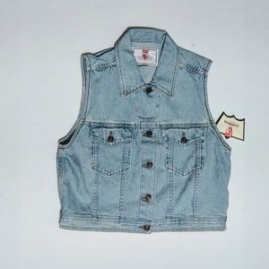 Levi's Denim Jean Jacket Vest Washed Blue